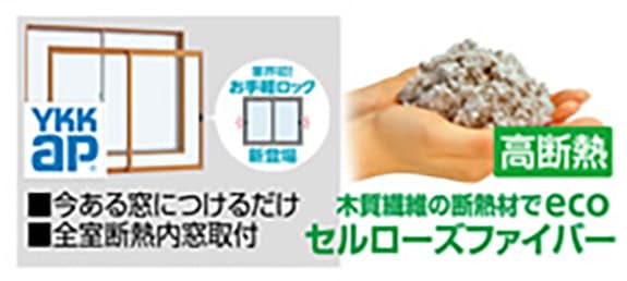 高断熱セルローズファイバーを1階床と２階天井に施工。二重サッシプラマードUで家まるごと断熱！
